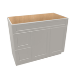 Misty-Grey Assembled Vanity Combination Base Cabinet with 2 Doors 2 Drawers Left or Right