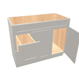 Misty-Grey Assembled Vanity Combination Base Cabinet with 2 Doors 2 Drawers Left or Right