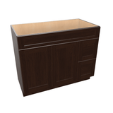 Espresso Assembled Vanity Combination Base Cabinet with 2 Doors 2 Drawers Left or Right