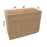 Harvest Assembled Vanity Combination Base Cabinet with 2 Doors 2 Drawers Left or Right