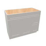 Misty-Grey Assembled Vanity Combination Base Cabinet with 2 Doors 2 Drawers Left or Right