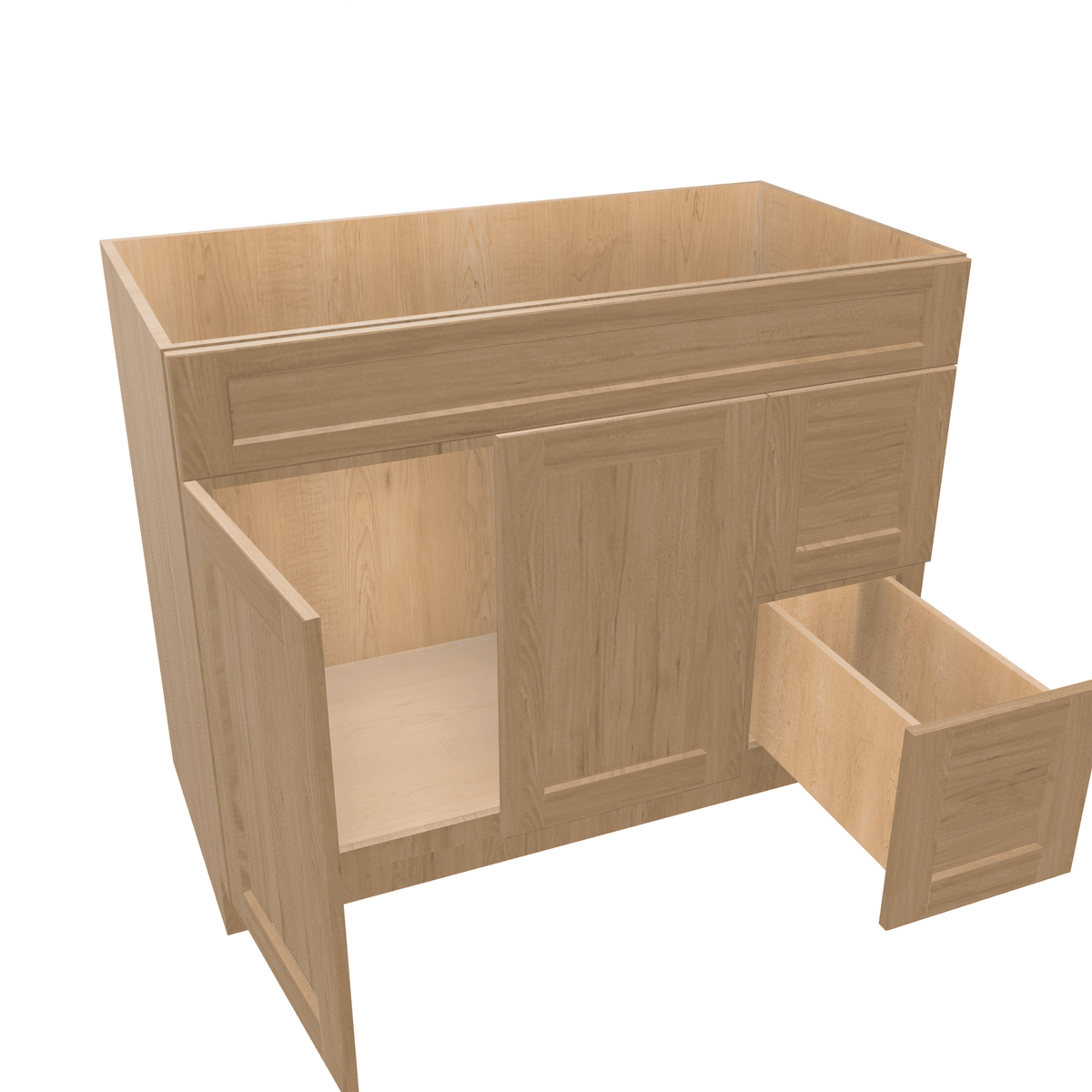 Harvest Assembled Vanity Combination Base Cabinet with 2 Doors 2 Drawers Left or Right