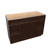 Espresso Assembled Vanity Combination Base Cabinets 48" - 60" Wide 2 Door 4 Drawer