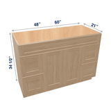 Harvest Assembled Vanity Combination Base Cabinets 48" - 60" Wide 2 Door 4 Drawer