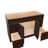 Espresso Assembled Vanity Combination Base Cabinets 48" - 60" Wide 2 Door 4 Drawer