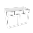 Smoky-Grey Assembled Vanity Combination Base Cabinets 36" - 42" Wide 2 Top Drawers