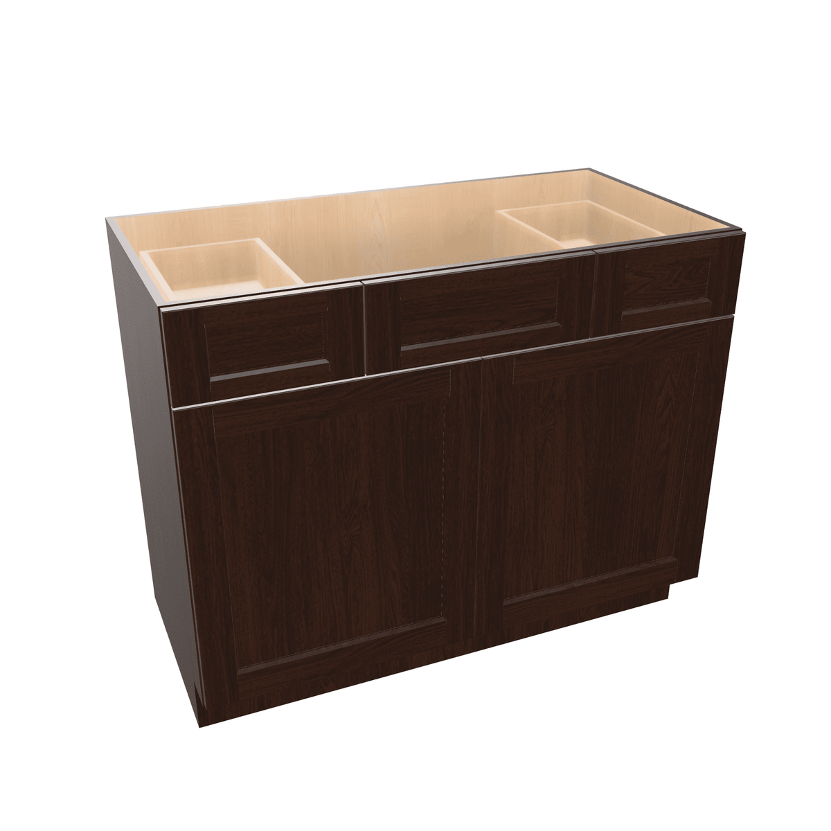 Espresso Assembled Vanity Combination Base Cabinets 36" - 42" Wide 2 Top Drawers