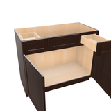 Espresso Assembled Vanity Combination Base Cabinets 36" - 42" Wide 2 Top Drawers