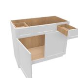 Luxor-White Assembled Vanity Combination Base Cabinets 36" - 42" Wide 2 Top Drawers
