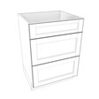 Smoky-Grey Assembled Vanity 3 Drawer Base Cabinet