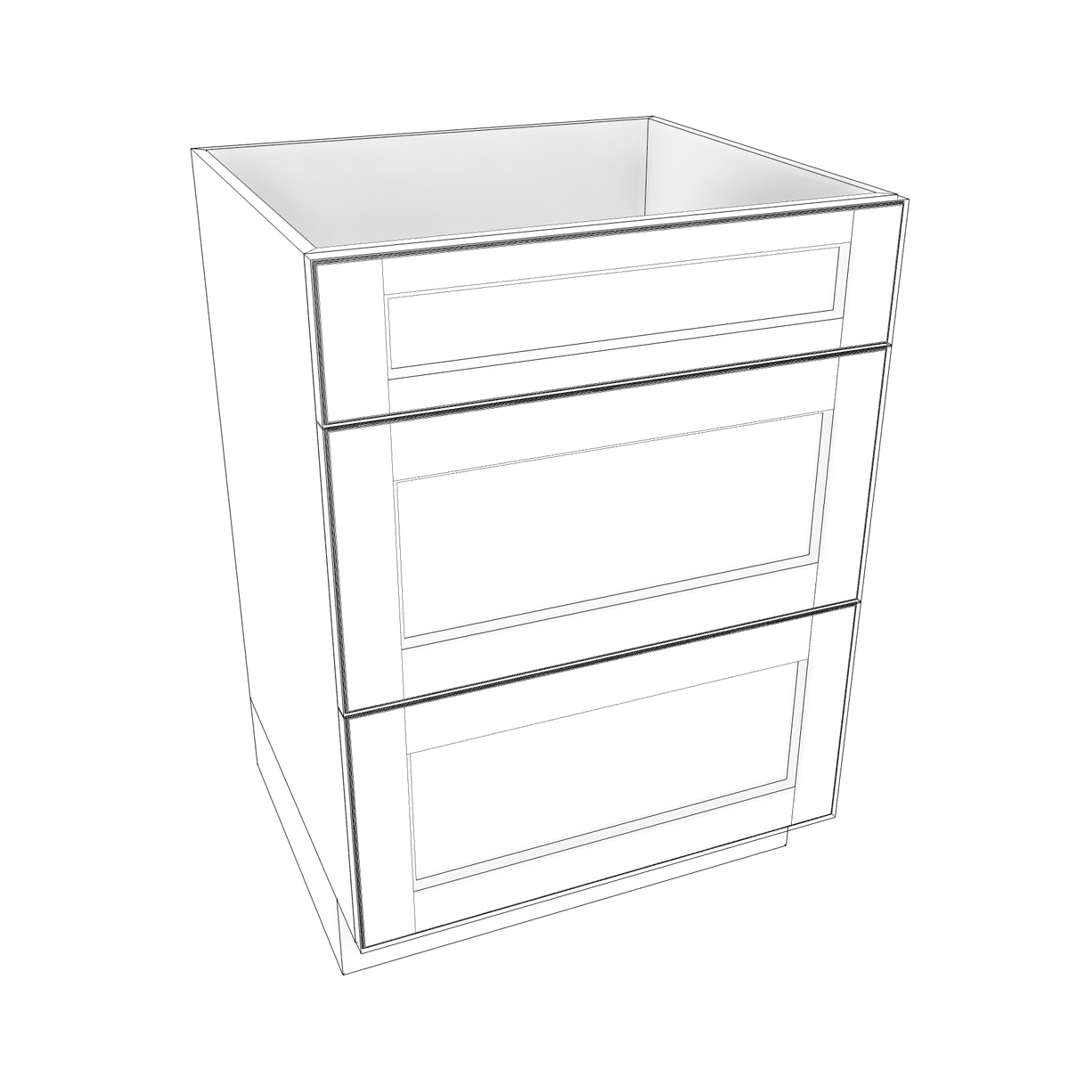 Smoky-Grey Assembled Vanity 3 Drawer Base Cabinet