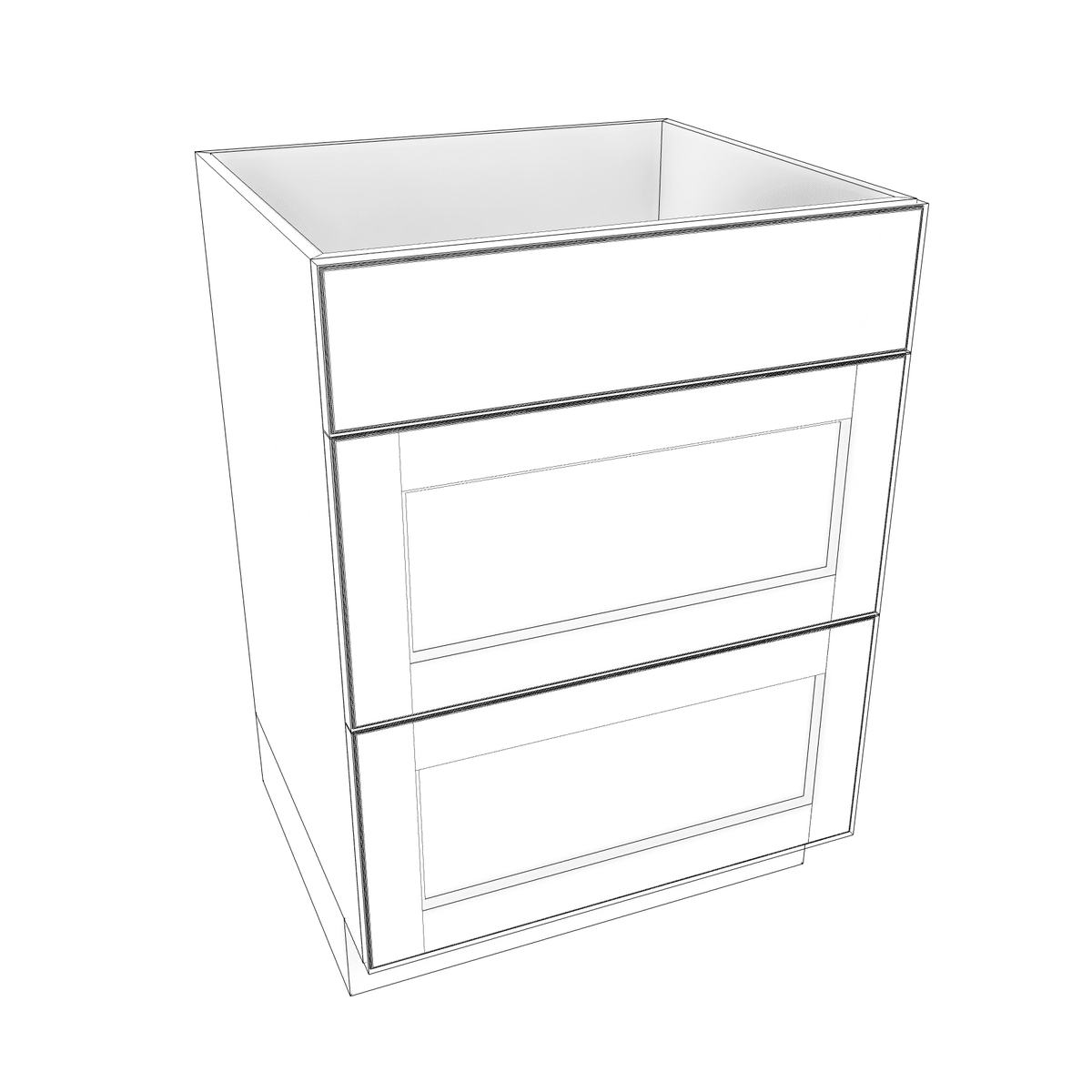 Smoky-Grey Assembled Vanity 3 Drawer Base Cabinet