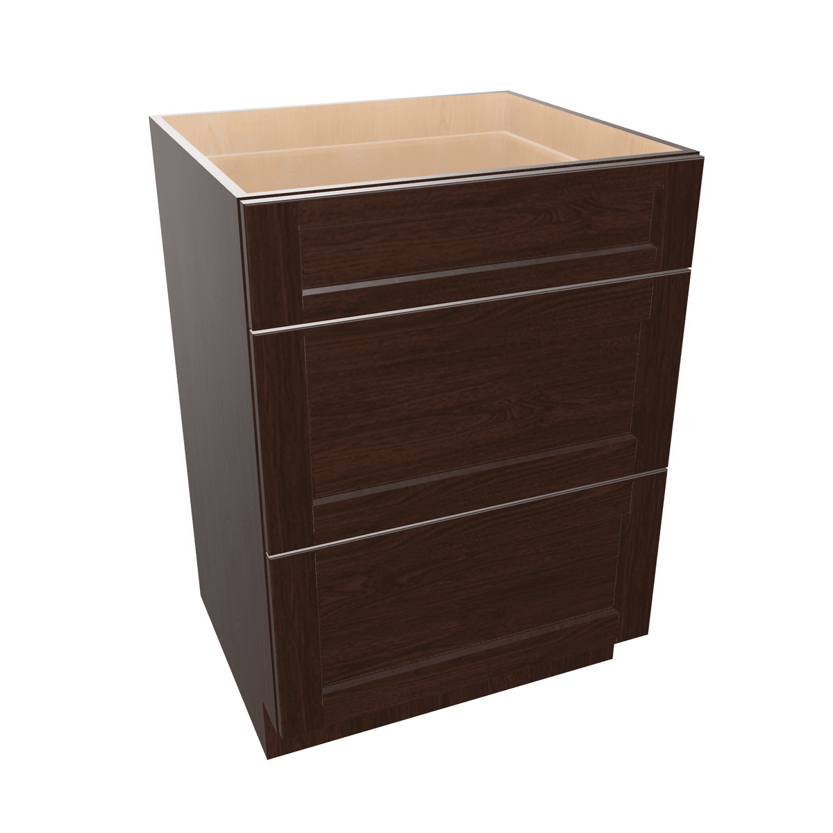 Espresso Assembled Vanity 3 Drawer Base Cabinet