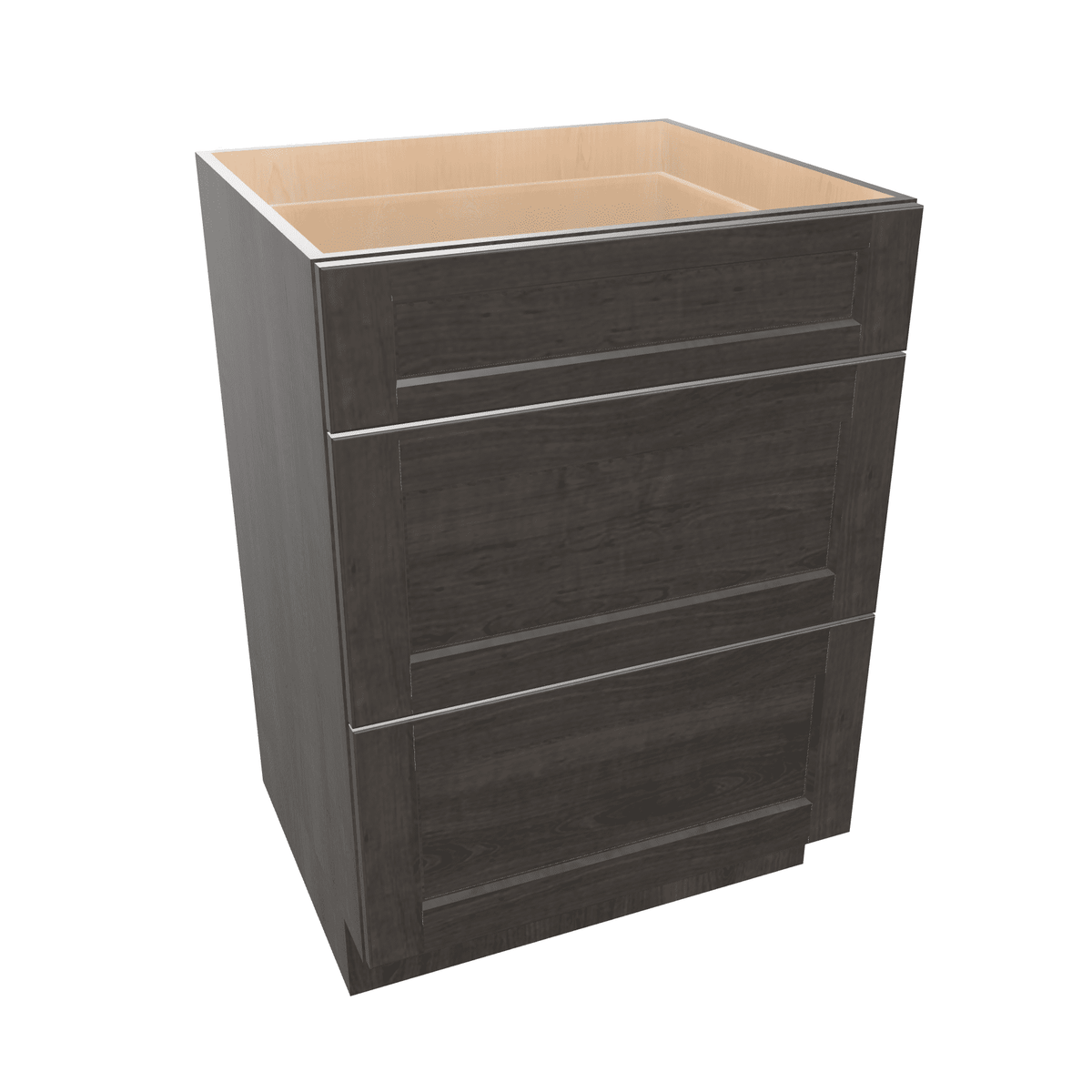 Smoky-Grey Assembled Vanity 3 Drawer Base Cabinet