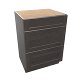Smoky-Grey Assembled Vanity 3 Drawer Base Cabinet