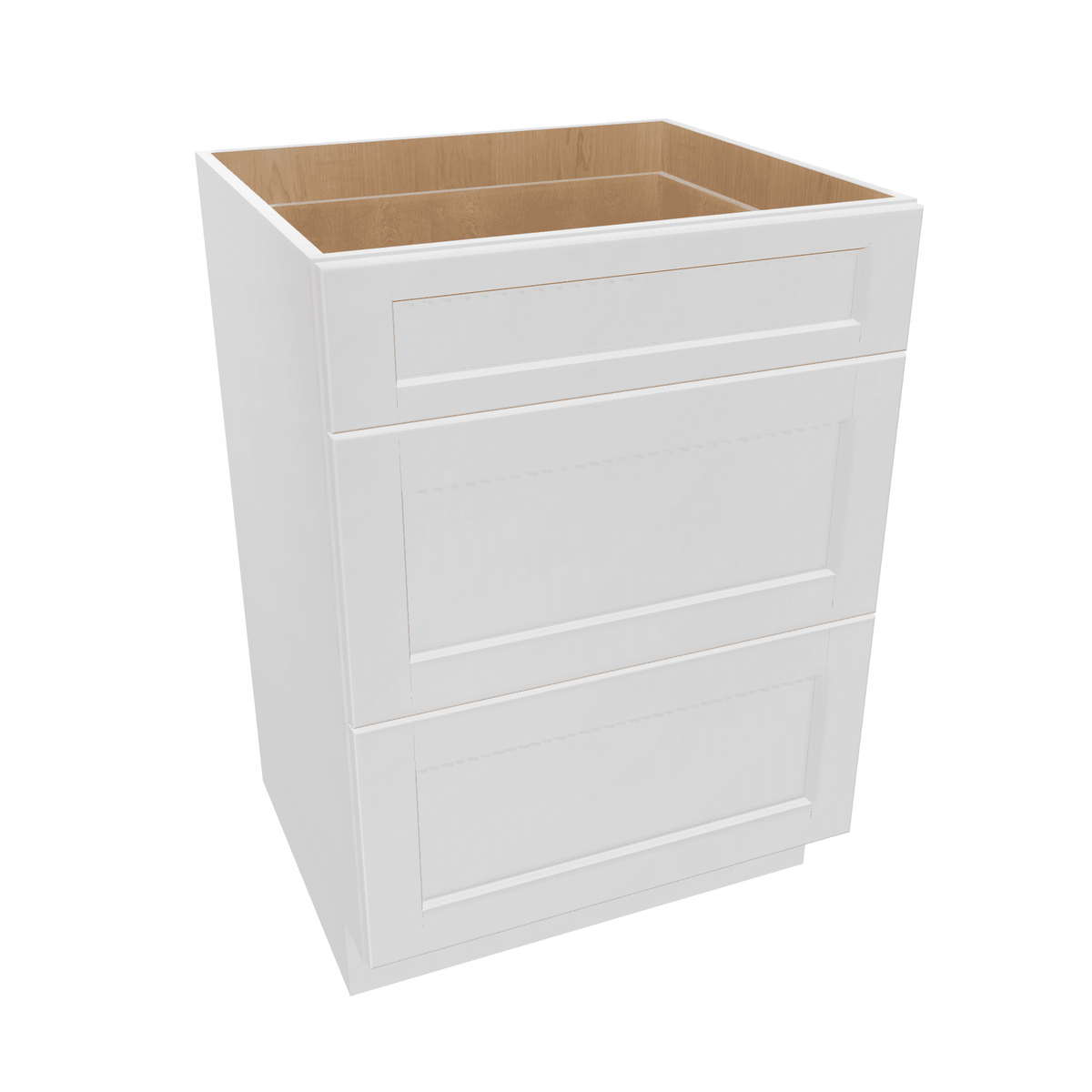 Luxor-White Assembled Vanity 3 Drawer Base Cabinet