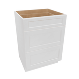 Luxor-White Assembled Vanity 3 Drawer Base Cabinet