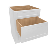 Luxor-White Assembled Vanity 3 Drawer Base Cabinet