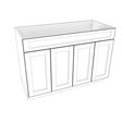 Smoky-Grey Assembled Vanity Combination Base Cabinets 48" Wide 4 Door