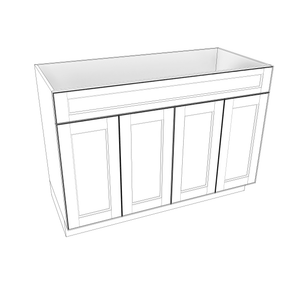 Smoky-Grey Assembled Vanity Combination Base Cabinets 48" Wide 4 Door