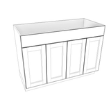 Smoky-Grey Assembled Vanity Combination Base Cabinets 48" Wide 4 Door