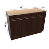 Espresso Assembled Vanity Combination Base Cabinets 48" Wide 4 Door