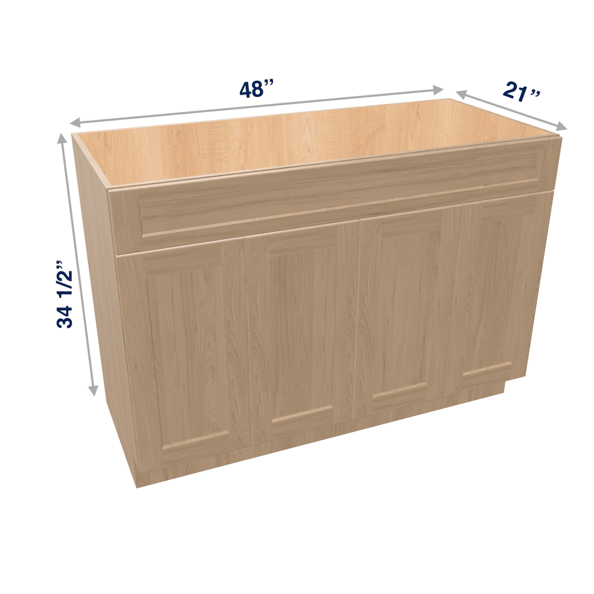 Harvest Assembled Vanity Combination Base Cabinets 48" Wide 4 Door
