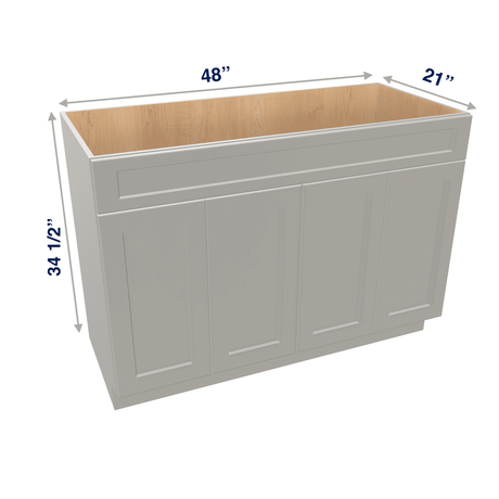 Misty-Grey Assembled Vanity Combination Base Cabinets 48" Wide 4 Door