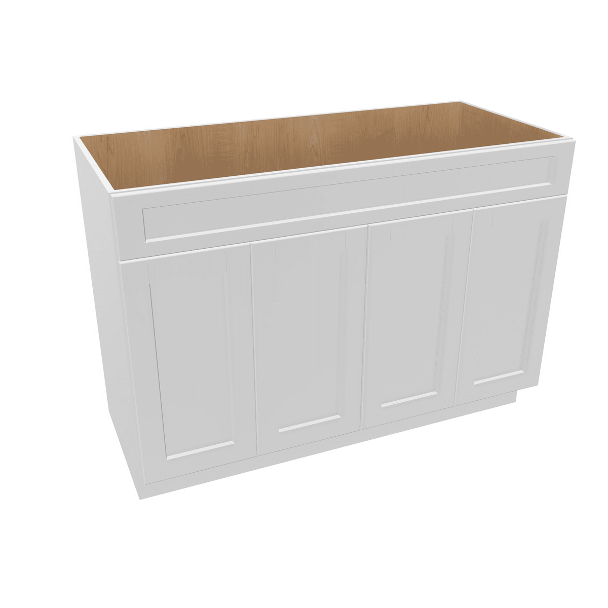 Luxor-White Assembled Vanity Combination Base Cabinets 48" Wide 4 Door