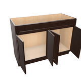 Espresso Assembled Vanity Combination Base Cabinets 48" Wide 4 Door