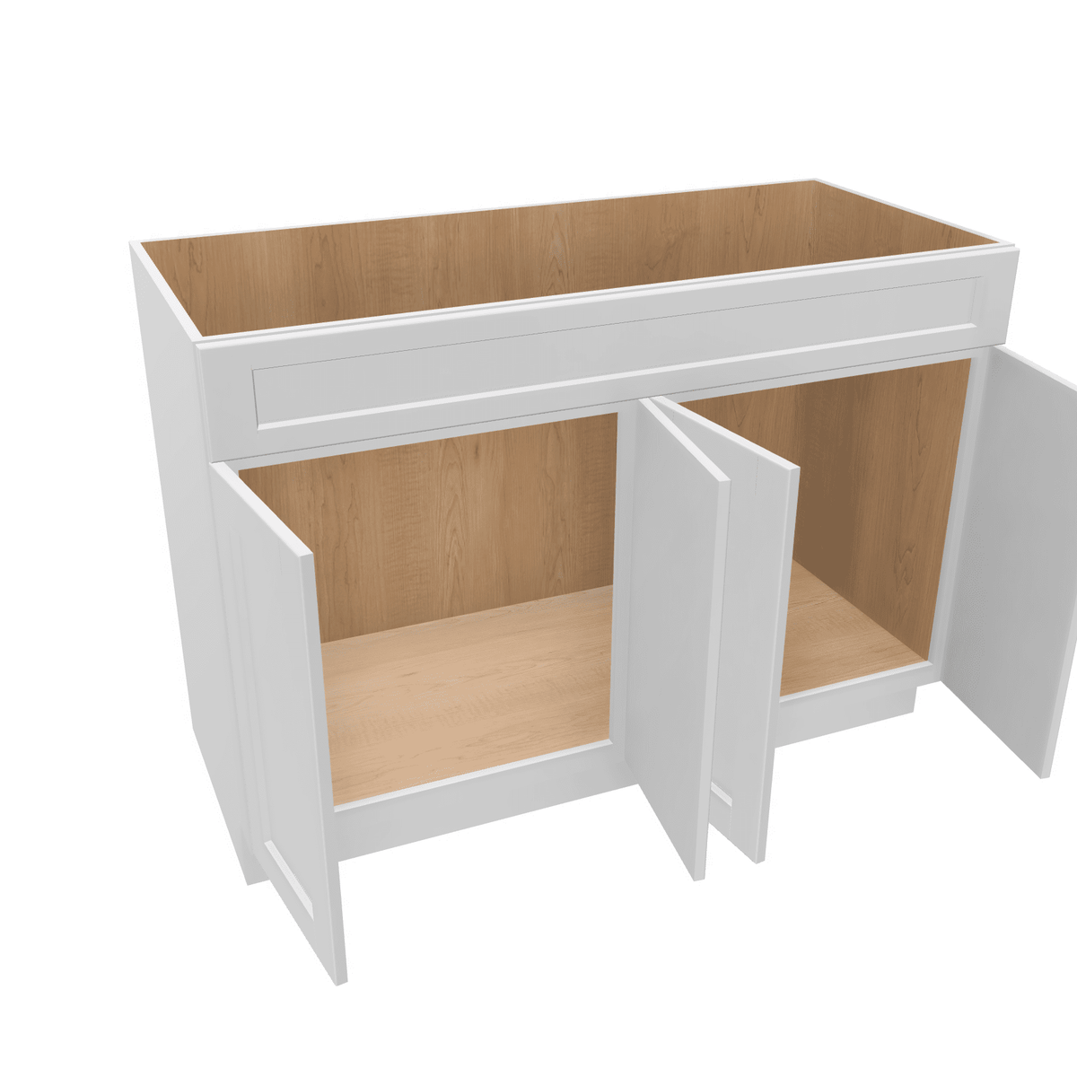 Luxor-White Assembled Vanity Combination Base Cabinets 48" Wide 4 Door