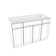 Smoky-Grey Assembled Vanity Combination Base Cabinets 48" - 60" Wide 4 Door with Drawers