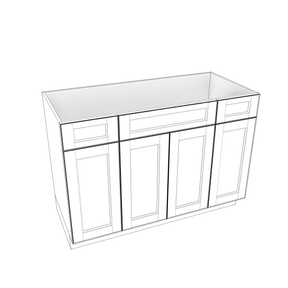Smoky-Grey Assembled Vanity Combination Base Cabinets 48" - 60" Wide 4 Door with Drawers