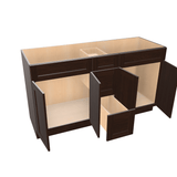 Espresso Assembled Vanity Combination Base Cabinets 48" - 60" Wide 4 Door with Drawers