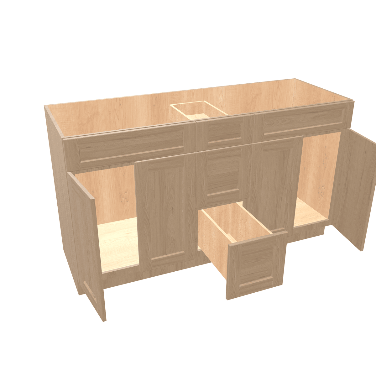 Harvest Assembled Vanity Combination Base Cabinets 48" - 60" Wide 4 Door with Drawers
