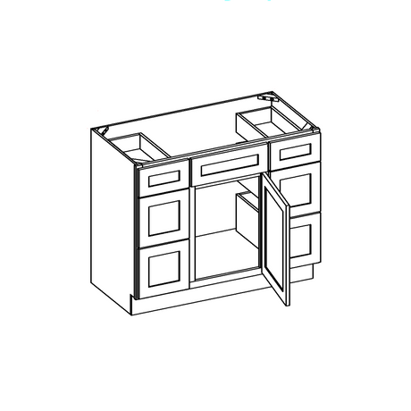 Vanity Combo Base Cabinet with 6 Drawers
