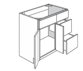  Vanity Combo Base Cabinet with 2 Drawers Left or Right