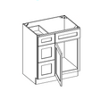 Vanity Combo Base Cabinet with 3 Drawers Left or Right