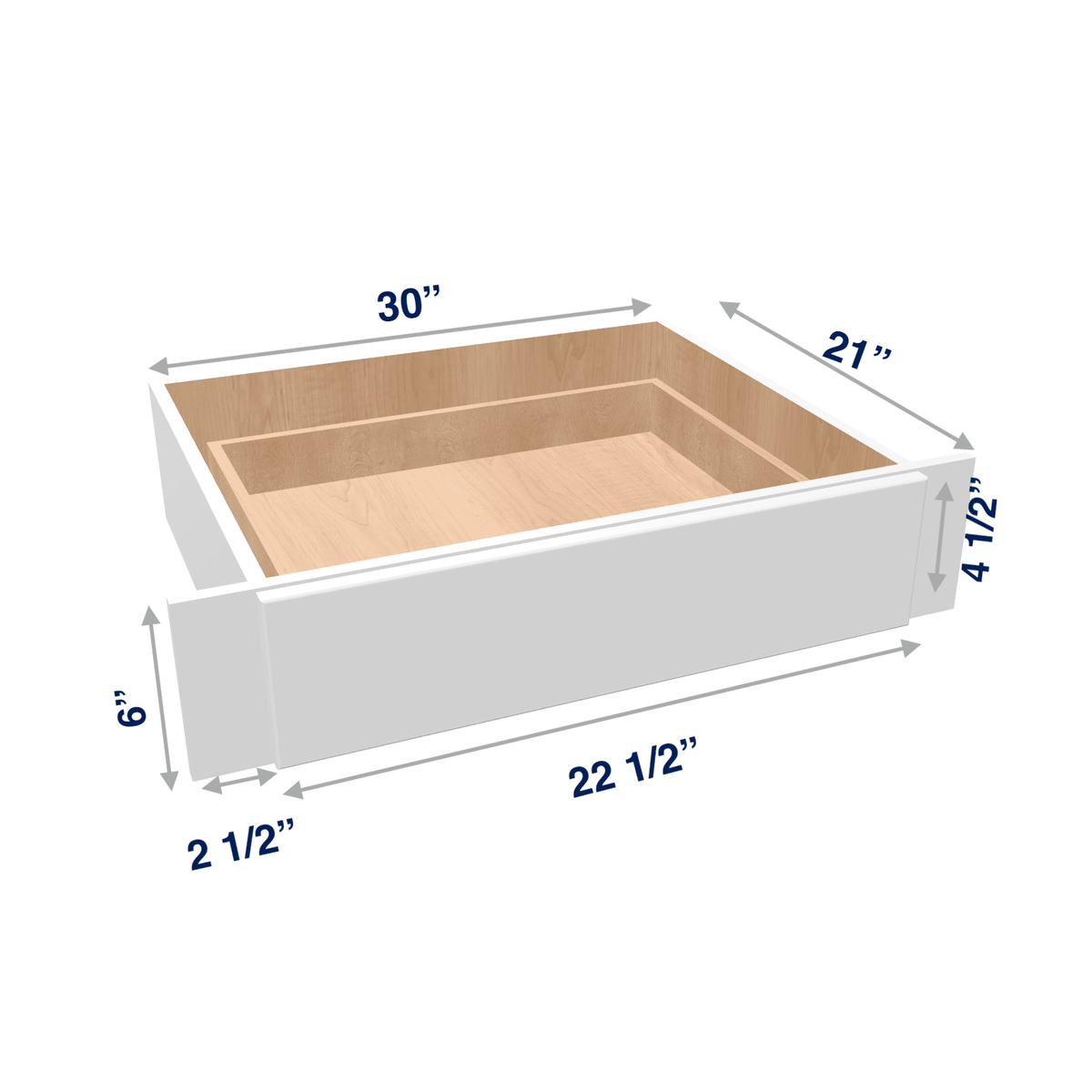Luxor-White: Accessory Desk Knee Drawer 30" Wide