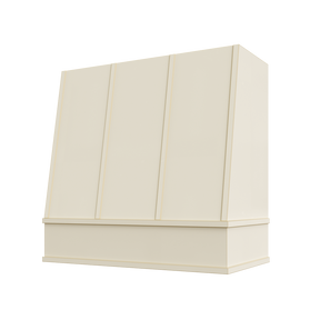 Casselberry Antique White Hood WIL 2V Wilmington Angled Flat Moulding Strapped Wood