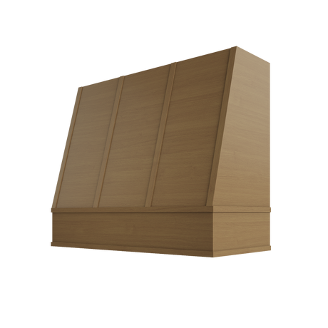 Shaker Essence Oak Hood WIL 2V Wilmington Angled Flat Moulding Strapped Wood