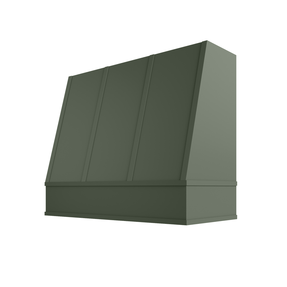Shaker Ivy Hood WIL 2V Wilmington Angled Flat Moulding Strapped Wood