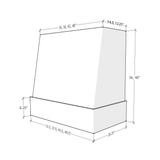 Haven Harbor Hood WIL 3V Wilmington Angled Walnut Band Smooth Wood - hood profile drawing