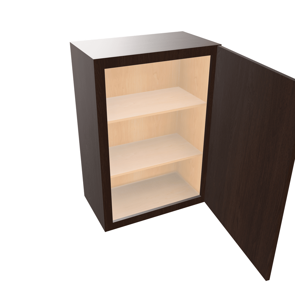 Espresso Assembled Wall Cabinet 1 Door 30" High