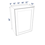 Smoky-Grey Assembled Wall Cabinet 1 Door 30" High