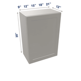 Misty-Grey Assembled Wall Cabinet 1 Door 30" High