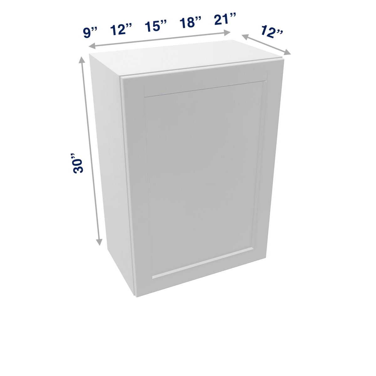 Luxor-White Assembled Wall Cabinet 1 Door 30" High