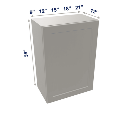 Misty-Grey Assembled Wall Cabinet 1 Door 36" High