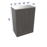 Smoky-Grey Assembled Wall Cabinet 1 Door 36" High