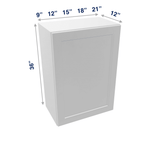 Luxor-White Assembled Wall Cabinet 1 Door 36" High